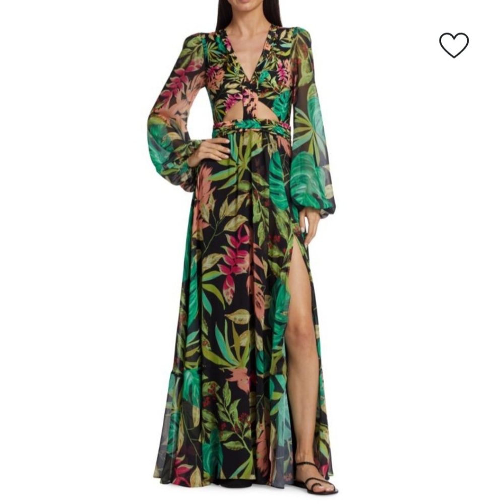 NEW PatBO Tropicalia Cutout Maxi Dress Small